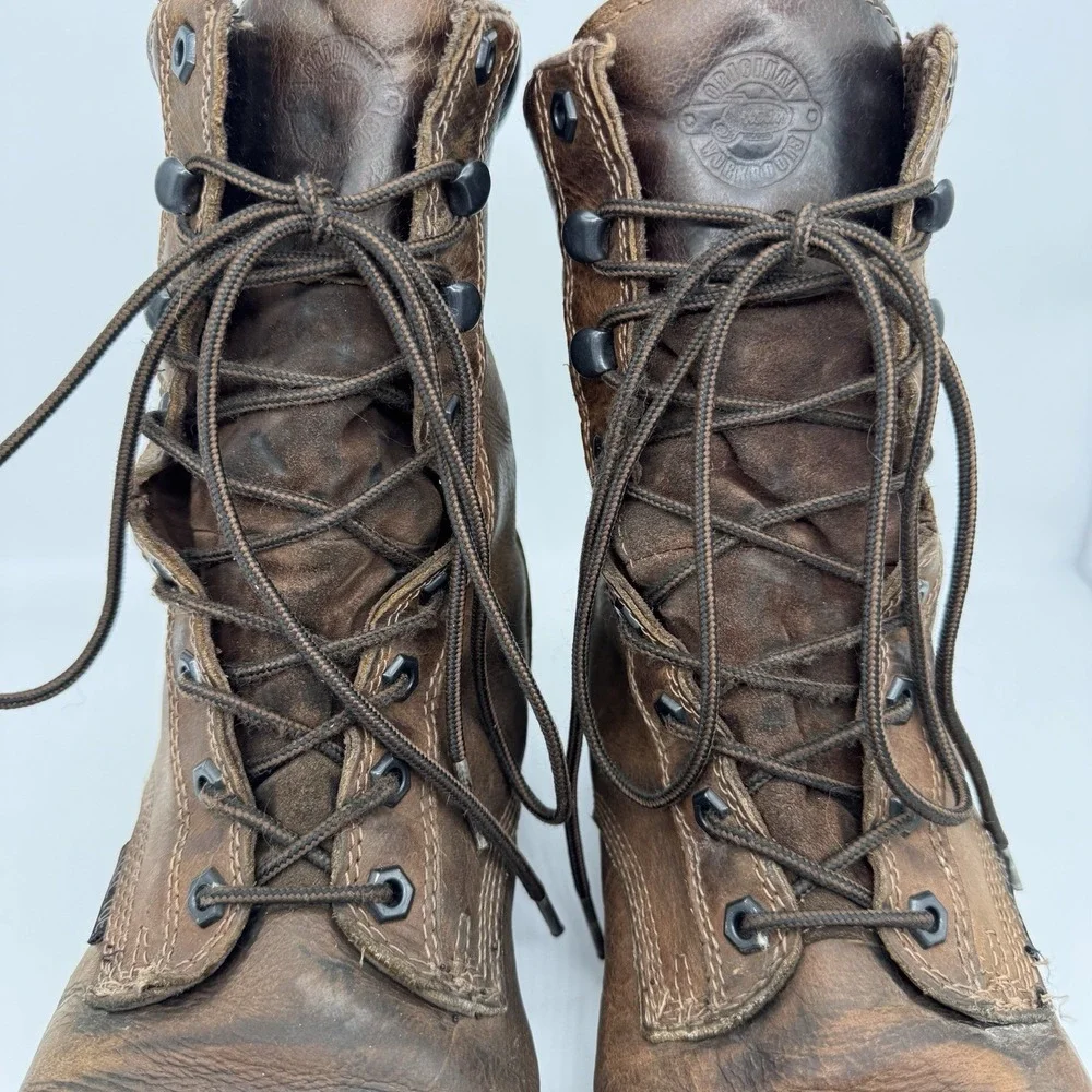 Justin Mens Steel Toe Work‎ Boot Size 13D Brown Stampede Square Leather WK682